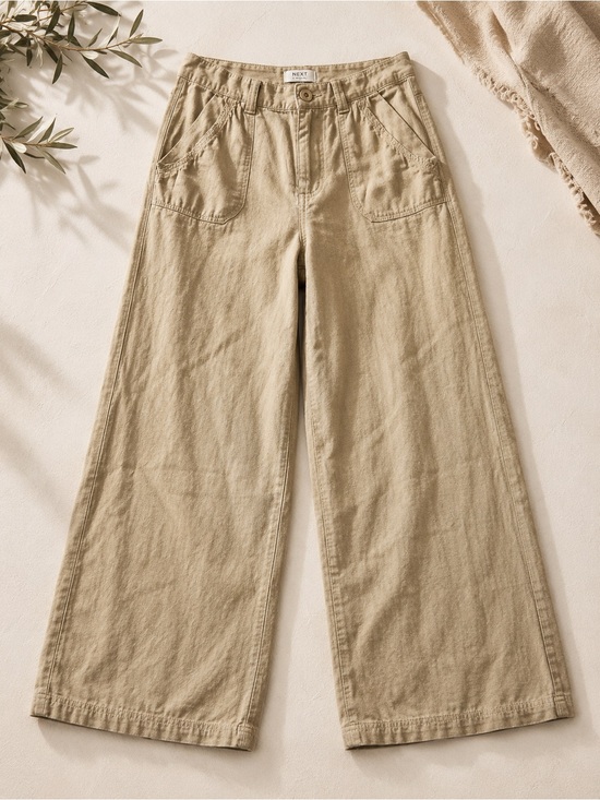 next Pants - next Wide-Leg Women's Chinos in Light Tan